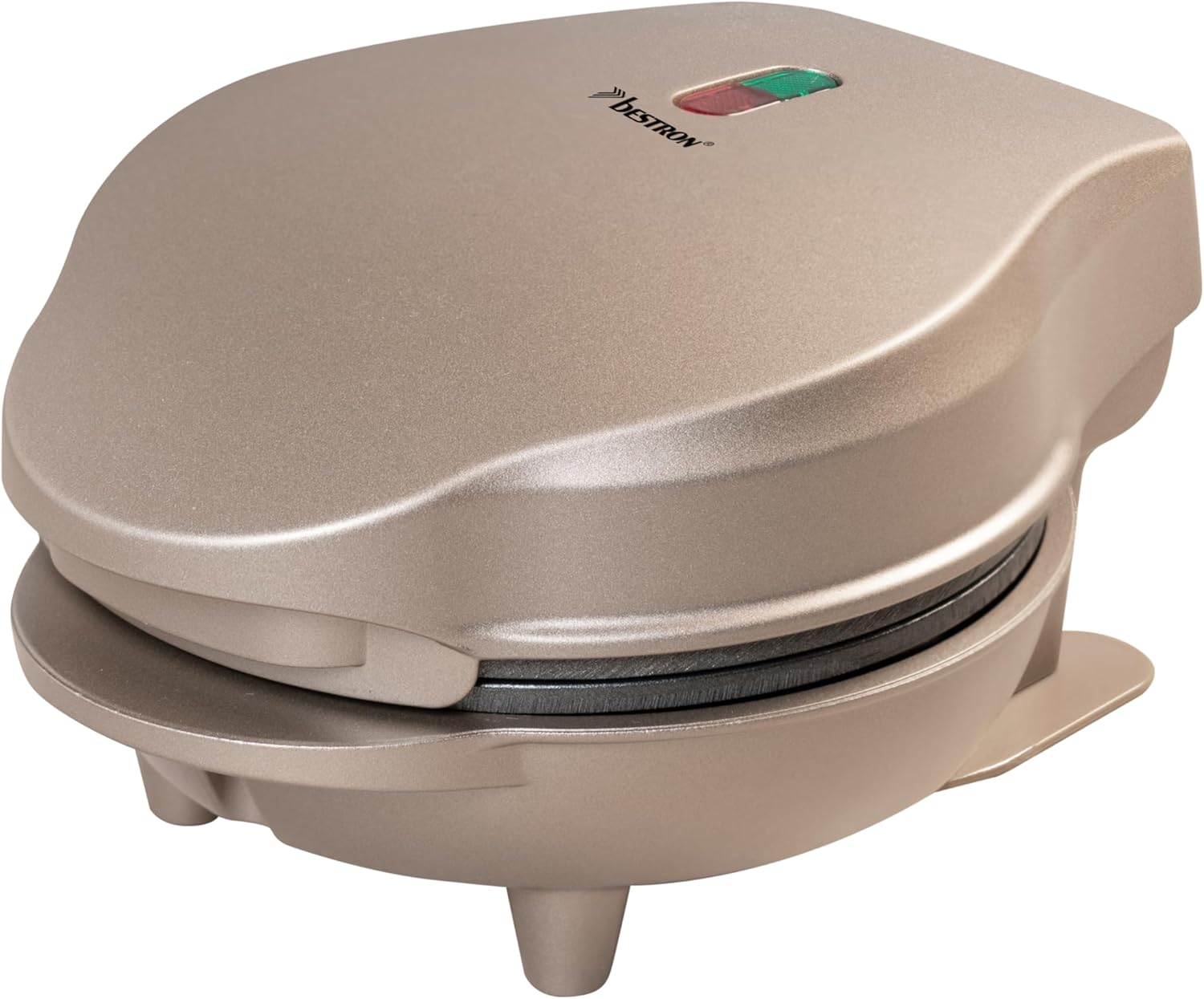 Bestron Mini Waffle Maker for Classic Waffles, Small Waffle Maker with Non-Stick Coating for Children'S Birthdays, Family Parties, Easter or Christmas, Design: Retro, Colour: Light Beige - Blue image number 4