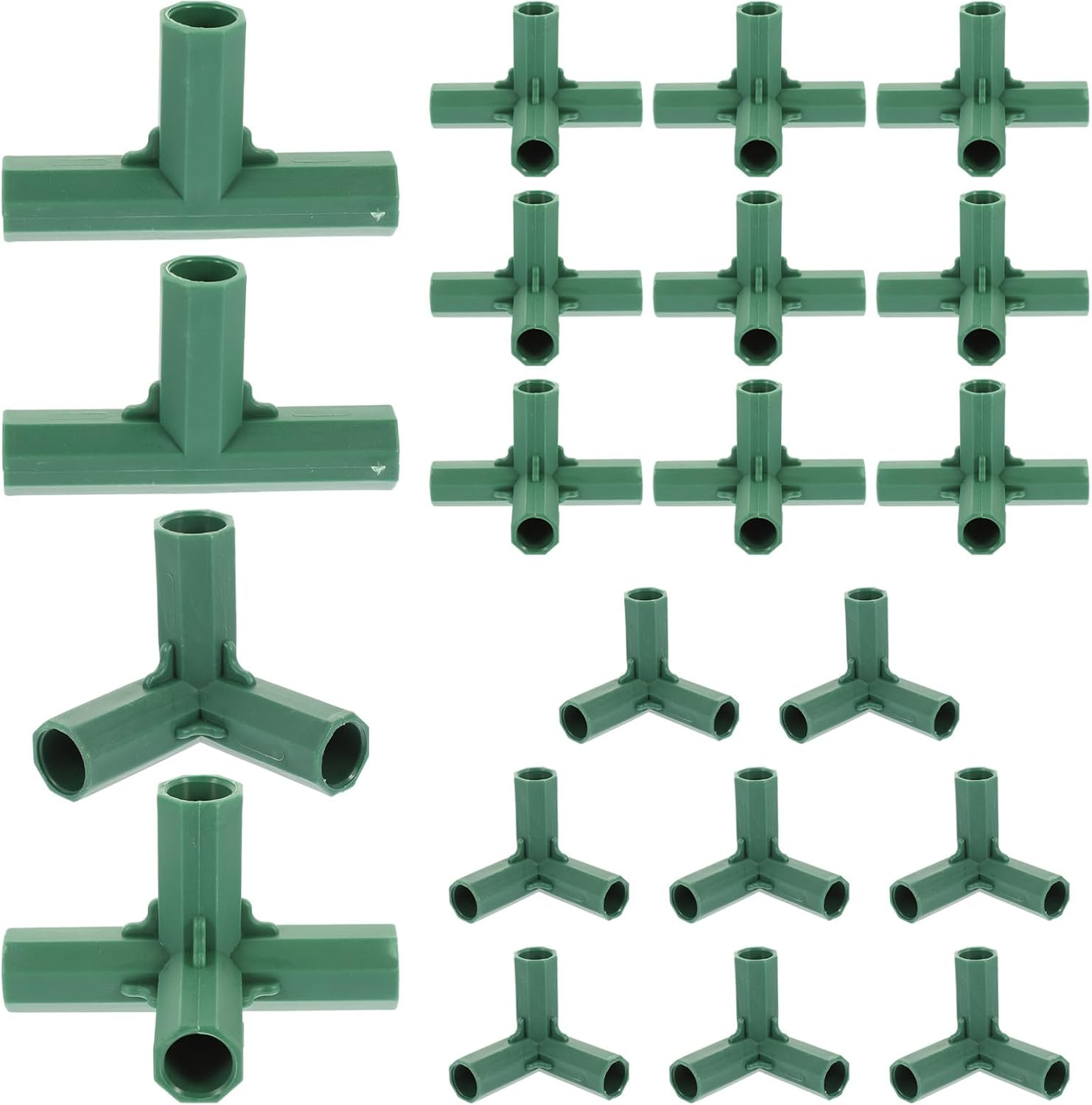 CORHAD 20Pcs Gardening Frame Connectors 16Mm Three-Way and Four-Way Joints for Greenhouse Tube Supports Garden Stake Connectors Suitable for Plant Support Structures image number 6