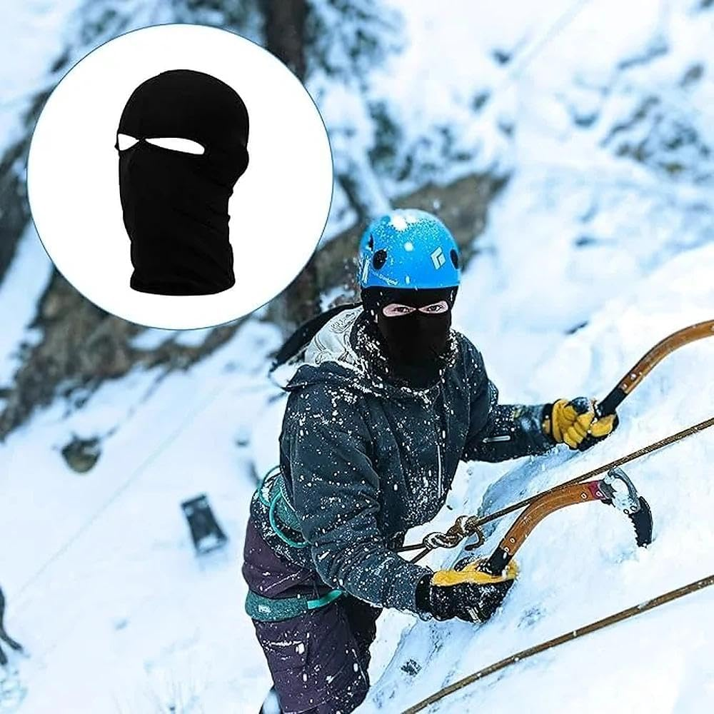 3 Pcs Balaclava Full Face Ski Mask Winter Breathable Headwear Lightweight Face Mask for Motorcycle Cycling and Outdoor Sports, Compatible with Helmet, Unisex Black Lycra Headwear image number 3