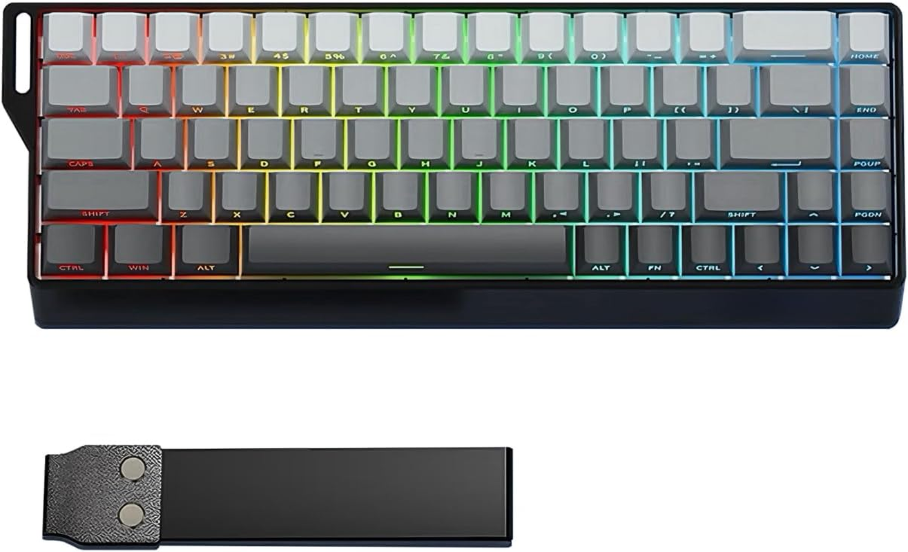 60% Wireless Mechanical Keyboard, MACHNIVO K15 68 Keys PC Gaming Keyboard, 2.4Ghz/Bluetooth/Usb-C, RGB Hot Swappable Side Printed Keyboard Compatible with Windows/Mac (Linear Ivory Switch, Black)