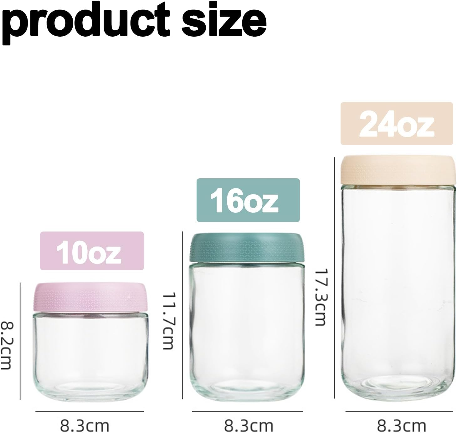 WEZCHUGHAOL Glass Overnight Oats Jars with Lids, 6 Pack, 300Ml/500Ml/750Ml/Capacity (300ML) image number 6