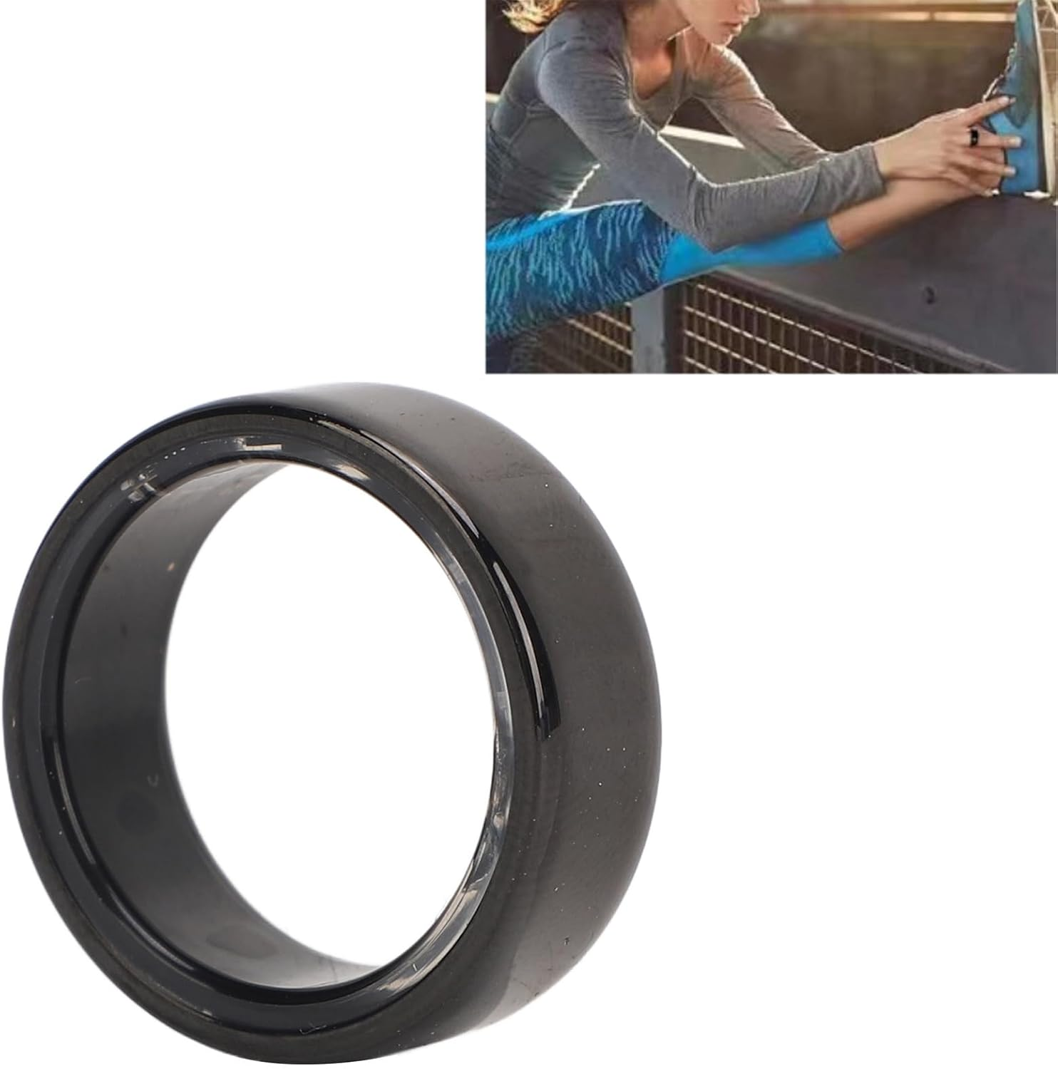 Unisex Smart Ring Fitness Tracker, Sleep Monitor, 7-Day Battery Life, IP68 Waterproof, Bluetooth Activity Tracker (Size 10) image number 4