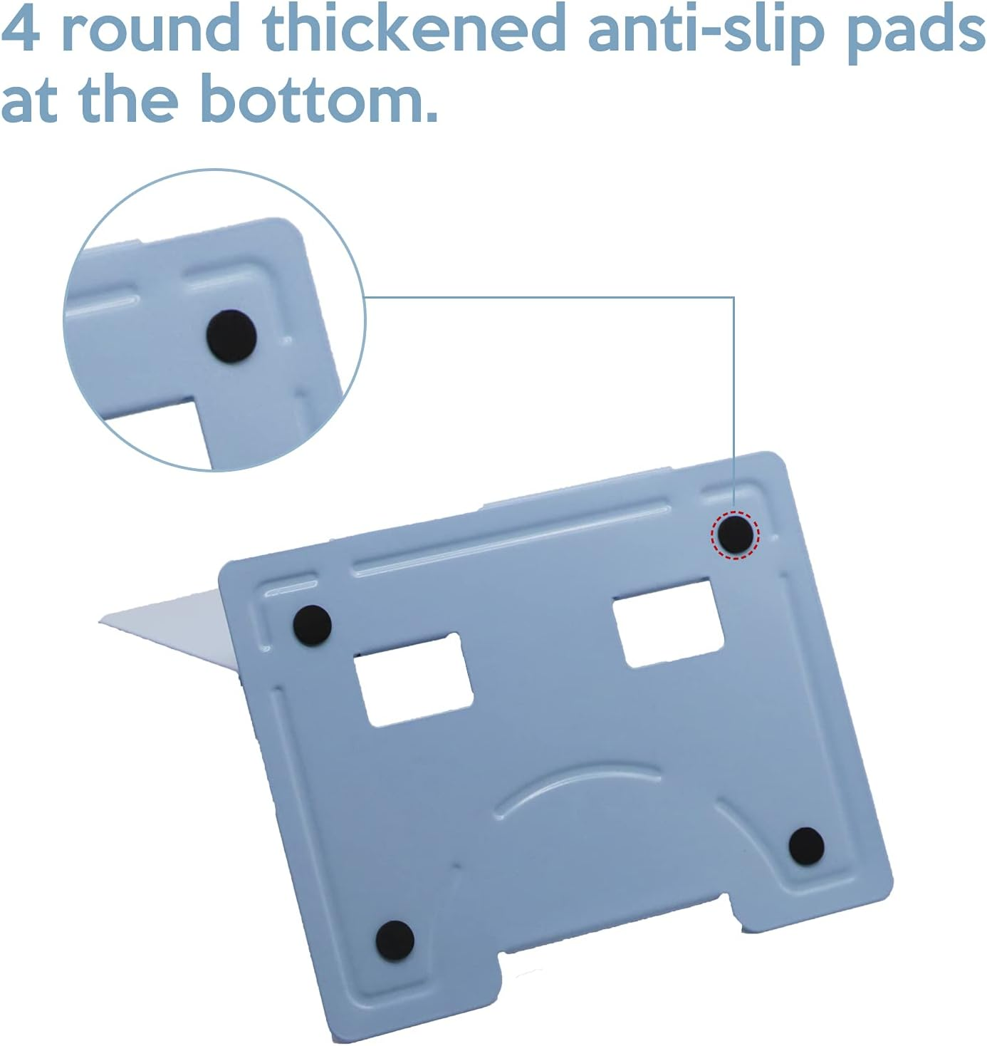 Desk Book Stand Worthplanet Metal Reading Rest Book Holder Lightweight Bookstand with 6 Adjustable Angles and Paper Page Clip for Textbook, Recipe, Magazine, Paper Tablet W160002 (Light Blue)