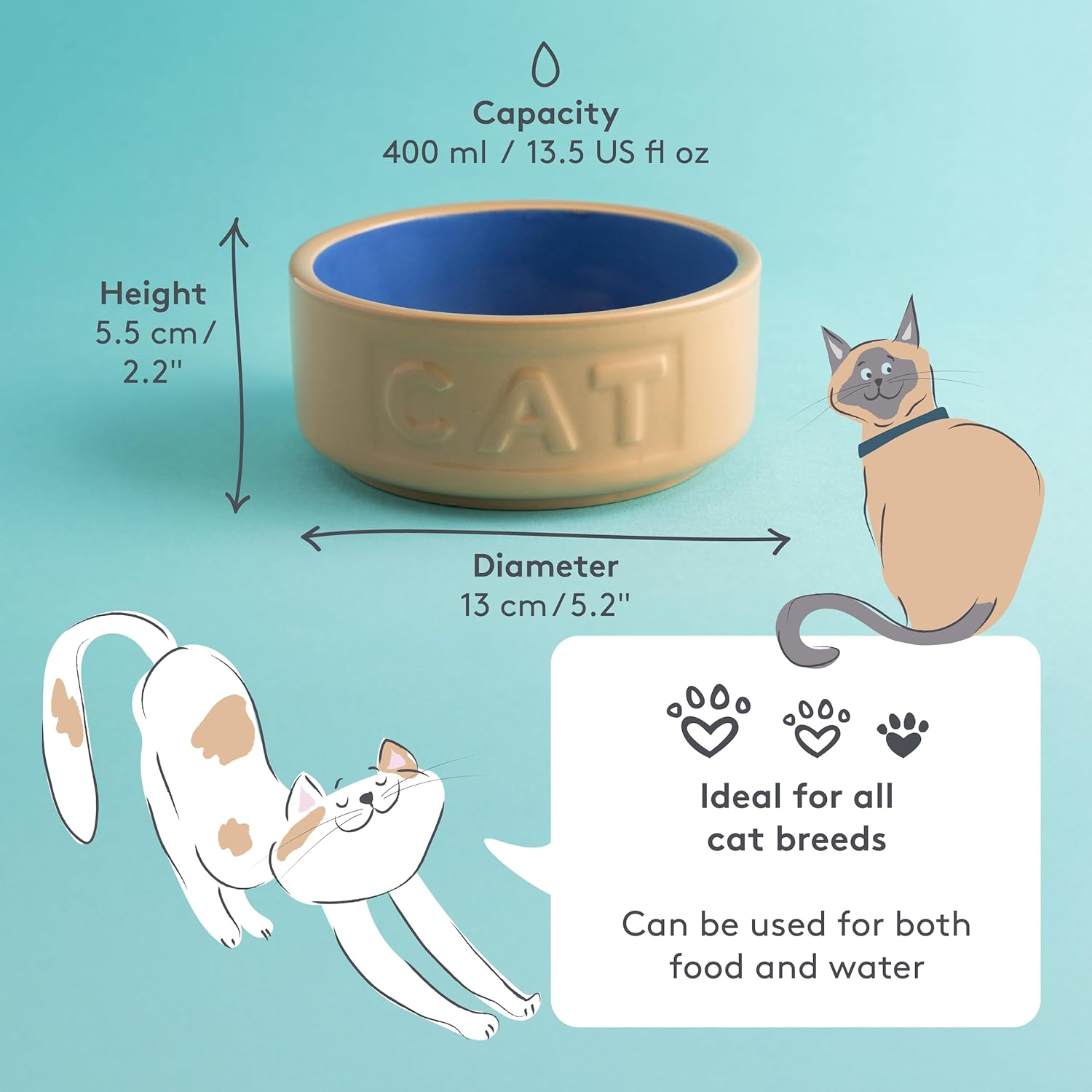 Mason Cash Lettered Cat Bowl Mason Cash Cane, 5 Inch image number 2