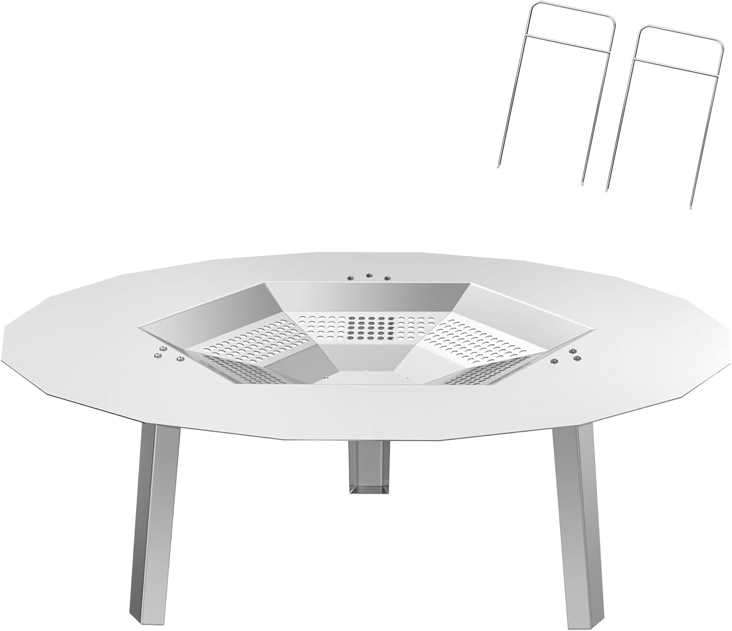 One-Piece 19.5" Heat Deflector Replacement for Solo Bonfire 19.5" Stove Fire Pit,Stainless Steel Heat Diffuser Accessories with 3 Support Leg for Most 19.5Inches Outdoor Indoor Backyard Fire Pit image number 2