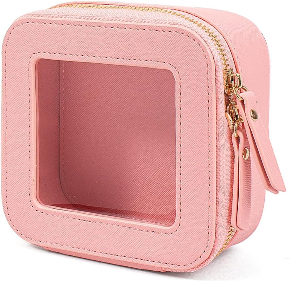 DDPOND Clear Makeup Bag, Small Makeup Bag TSA Approved Toiletry Bag Cosmetic Travel Bag Cute Makeup Bag Organizer Makeup Case Pouch Car Essentials for Women Men