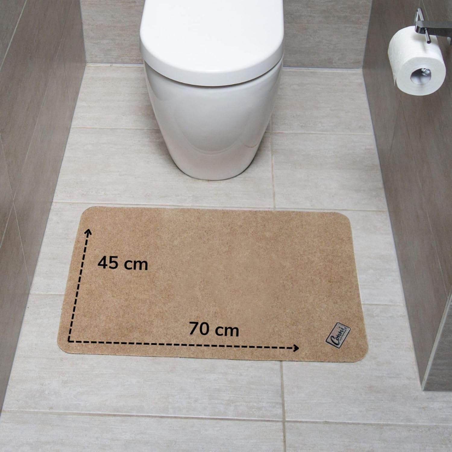 Conni Floor Mat Compact - Absorbent Waterproof and Low Profile, 45 X 70Cm, Pebble - Green image number 2