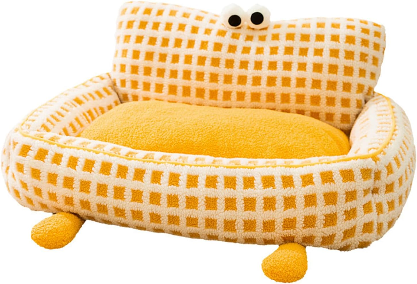 Cat Sofa Bed, Multifunctional Pet Bed, Skin-Friendly, Yellow, for Bedroom & Indoor (S) image number 4