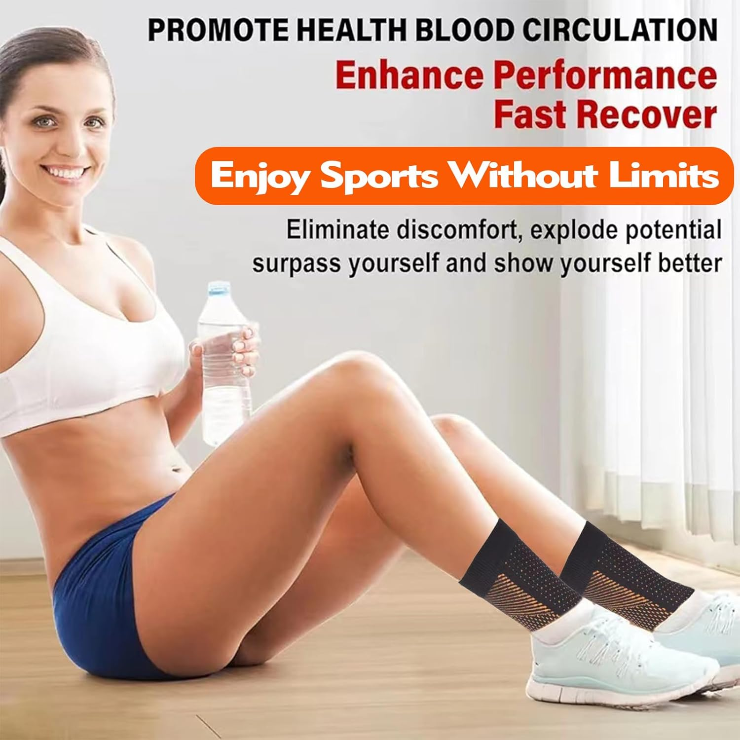 4 Pairs Neuropathy Socks for Women Men - Compression Socks for Neuropathy Pain Relief for Feet- Ankle Compression Sleeve Support, Soothe Socks Plantar Fasciitis, Ankle Swelling, Foot Pain image number 4