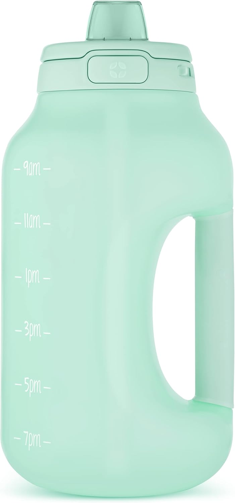 Ello Hydra Half Gallon Jug with Time Marker & Handle for All Day Hydration & Silicone Straw with Locking, Leak Proof Lid BPA Free, Gray, 64Oz