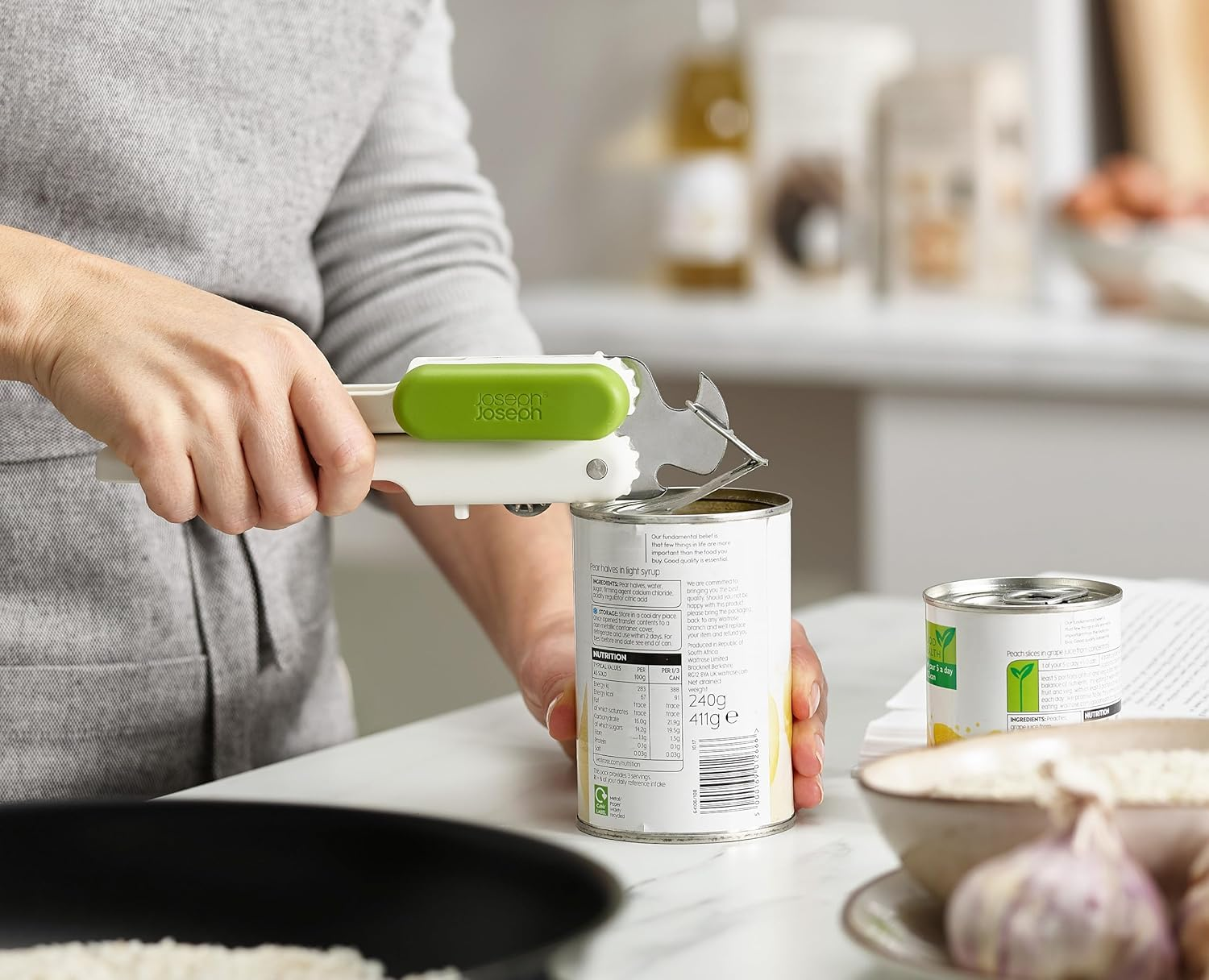 Joseph Joseph Duo 3-In-1 Can Opener, White/Green image number 5