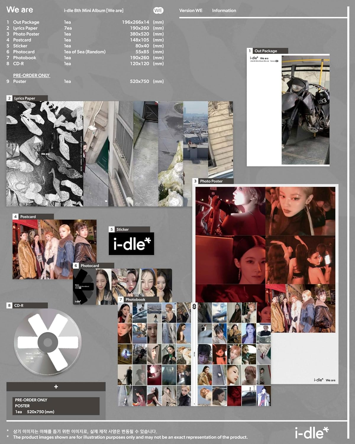 I-Dle We Are 8Th Mini Album with Tracking Sealed IDLE (2 Version Set(1 Standard+1 Jewel))