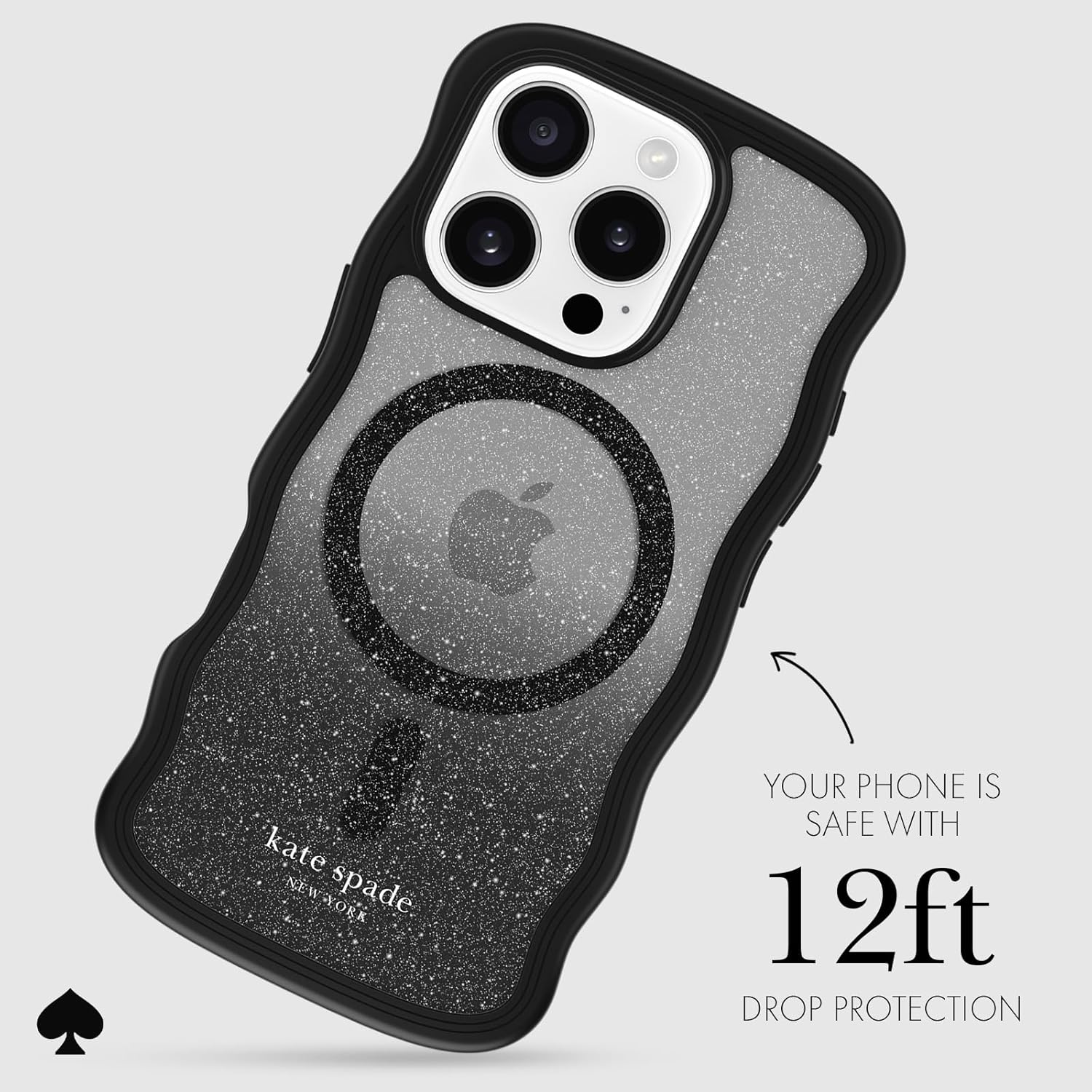 Kate Spade New York Iphone 16 Pro Case - Compatible with Magsafe - Designer Phone Case - Wavy Nightfall image number 4