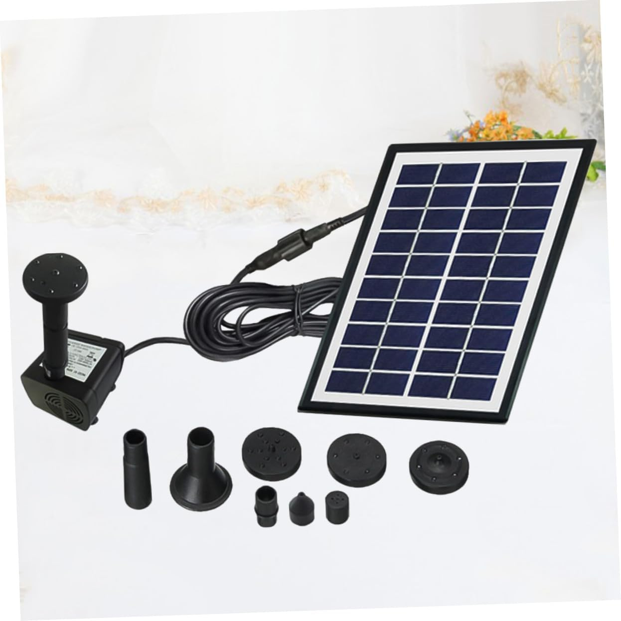 Gatuida Solar Floating Fountain Pump Solar Powered Garden Water Fountain for Fish Outdoor Landscape Aeration Pool Decoration Black image number 6