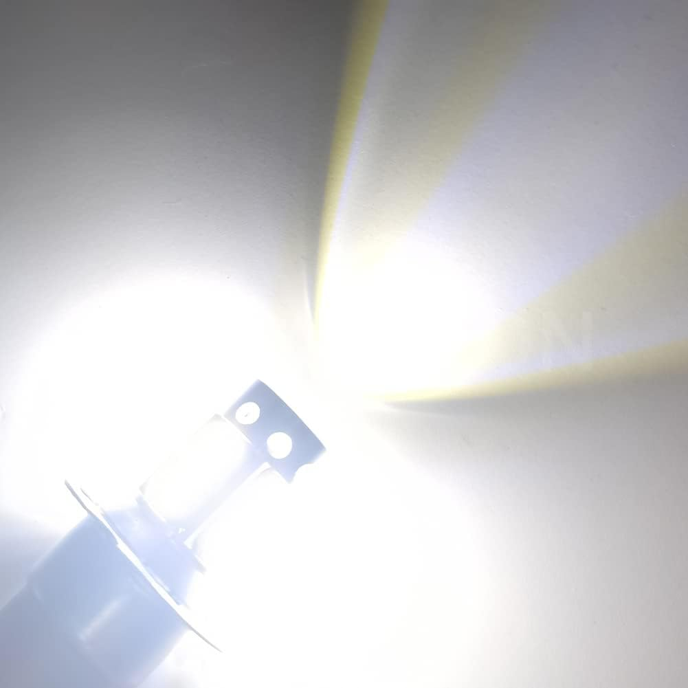 Ruiandsion H3C LED Bulb White 12-24V 2835 14SMD LED Chips LED Car Fog Light Daytime Running Bulb, Non-Polarity (Pack of 2)