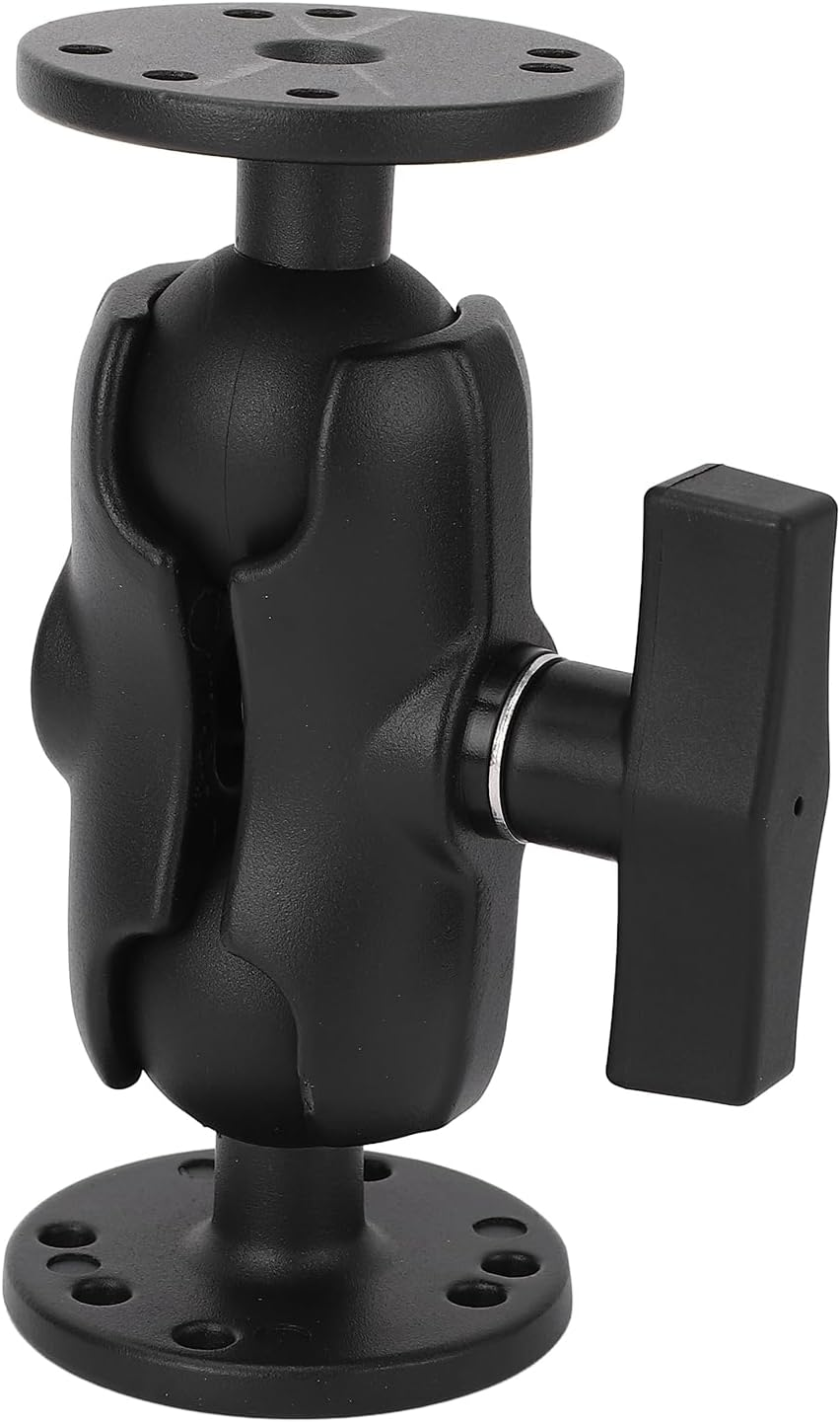 Truck Holder Mount, Aluminum 1.5 Inches Double Ball Mount with 2 round Plates, Heavy Duty Double Socket Arm with 1.5 Inches / 38Mm / C Size Ball for Drill-Down Mounting image number 5