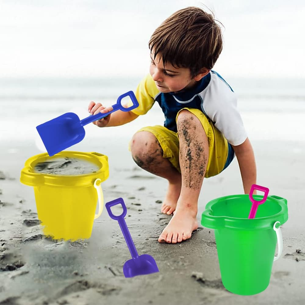 Large Sand Bucket Pail with Shovel, 7'' Size Water Bucket for Beach Fun, Great Summer Party Accessory - 1 image number 4