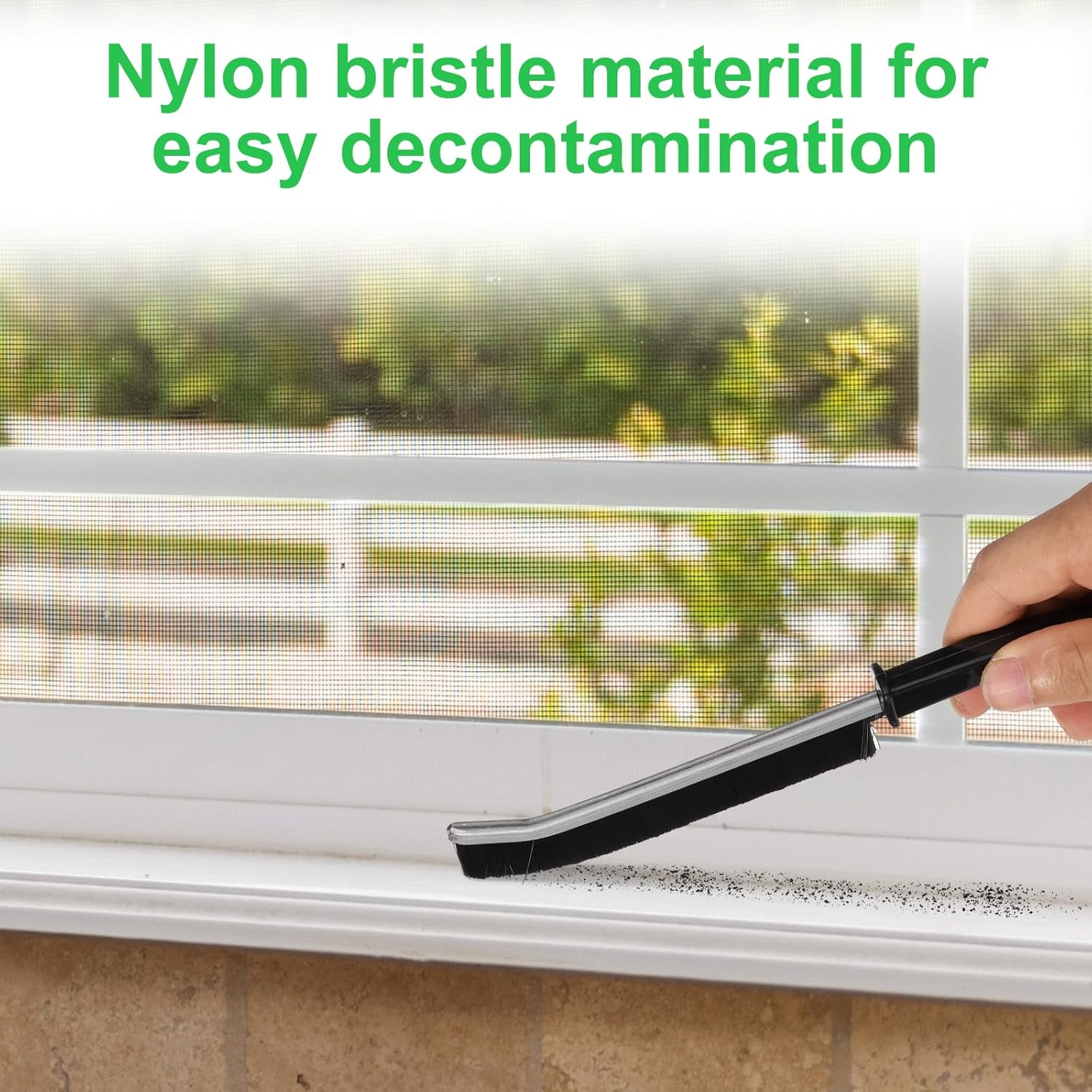 2Pcs Gap Cleaning Brush, Hard Bristle Crevice Cleaning Brush Tool Reusable Cleaner Scrub Brush Multifunctional Bristled Cleaning Brush for Household Kitchen Bathroom Cleaning (Black & White) image number 1