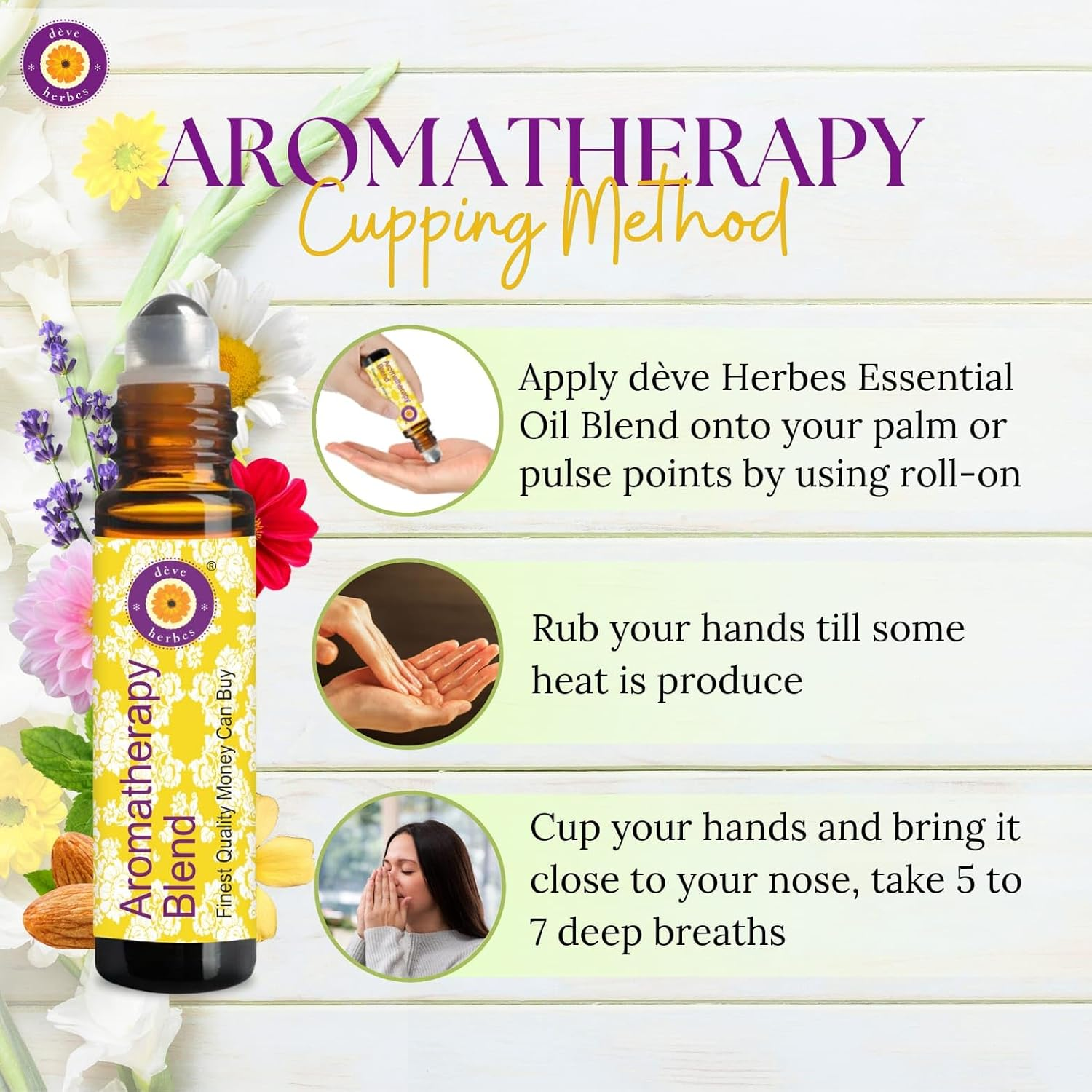 Deve Herbes AURA INCREASE - Aromatherapy Essential Oil Blend of Frankincense, Ylang Ylang, Geranium, Sandalwood & Lavender Essential Oils 10Ml (0.33Oz)