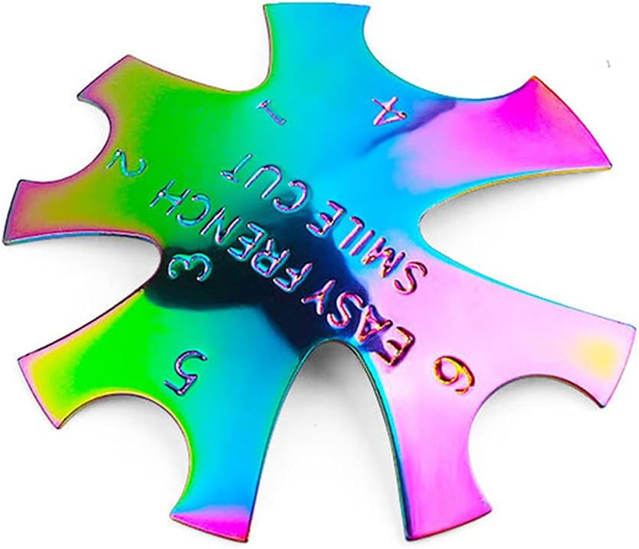 Pack of 2 Acrylic Nail Edge Trimmer, Almond Shape Easy French Smile Cut V Line Stainless Steel Manicure Edge Trimmer French Nails Stencil Cutter Tool Set for Acrylic UV Polyacrylic Gel Modelling image number 3