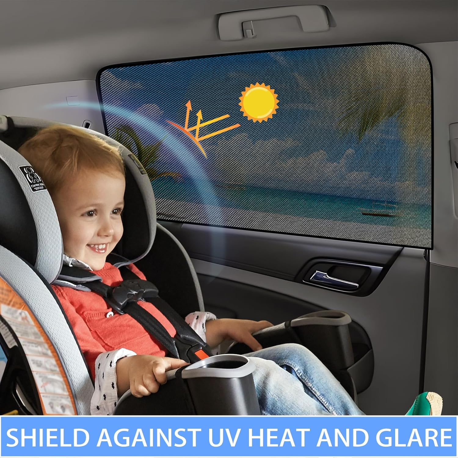 ZATOOTO Car Sun Shades for Driver Side Window, Front Window Sun Shade for Car Mesh Shade Protection from Heat and UV for Sleeping Camping - Back 2Pack image number 4