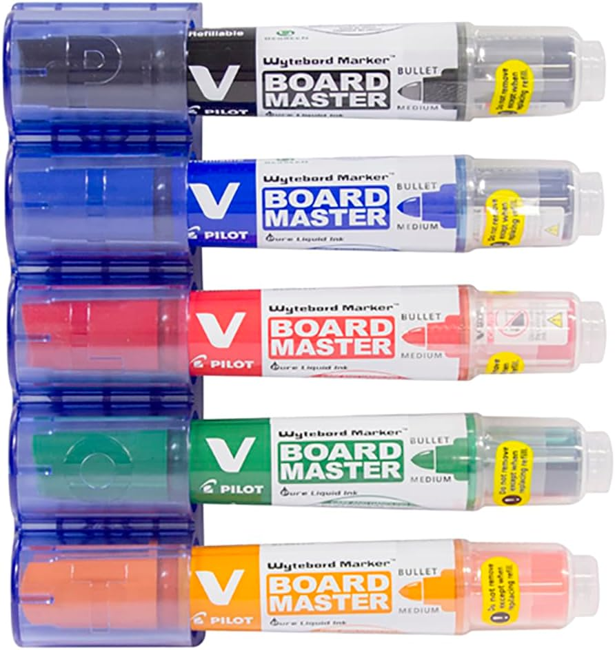 Pilot Begreen V Board Master Whiteboard Marker 5-Pieces Set with Magnetic Holder image number 5