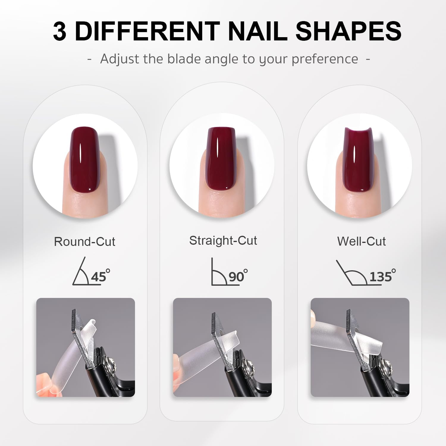 GAOY Acrylic Nail Clippers, Professional Stainless Steel Edge Cutter for False Nail Tips, Salon & Home Use Sharp Blade Clip Manicure Tool, Black