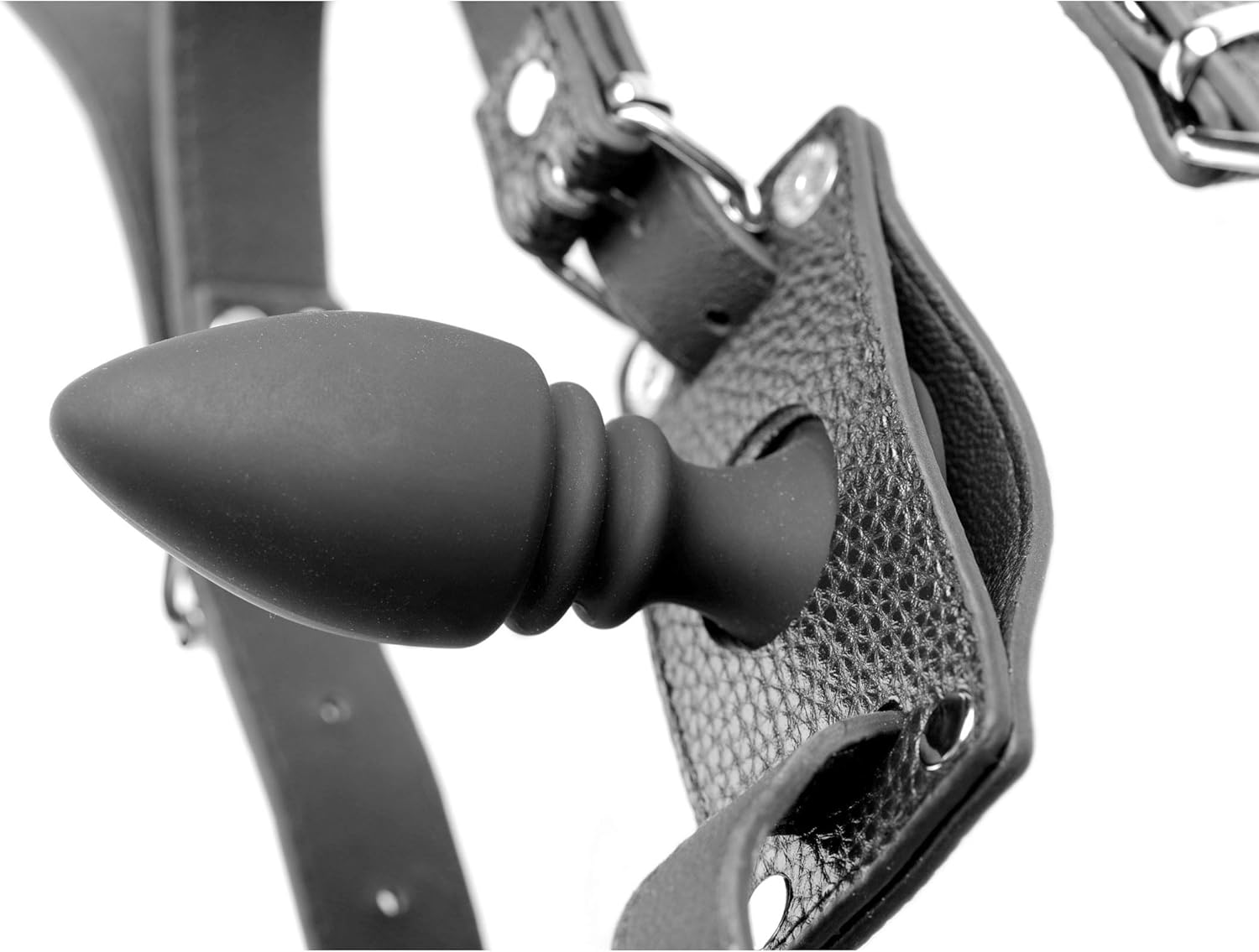 STRICT Male Cock Ring Harness with Silicone Anal Plug image number 1