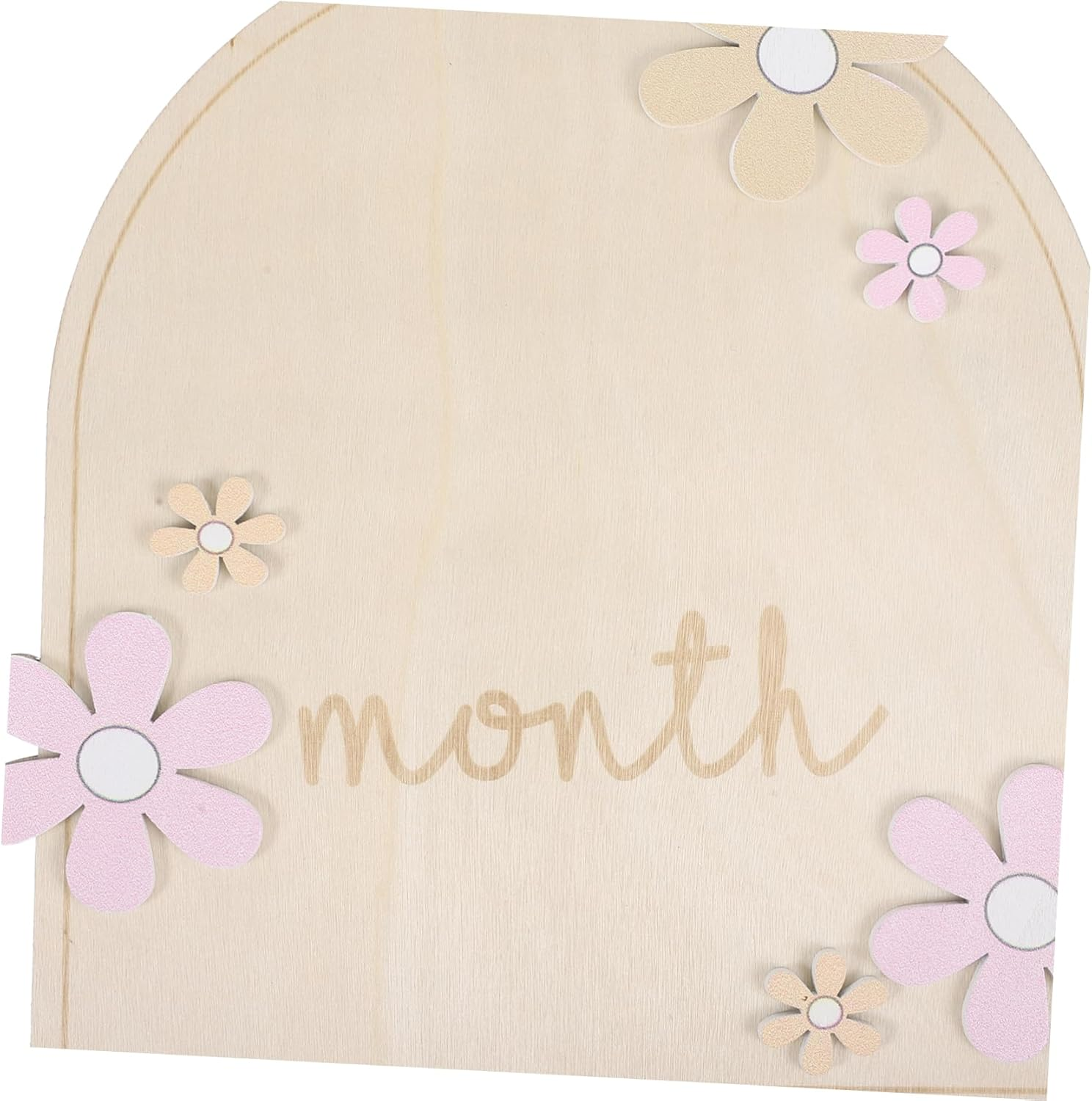 Wooden Monthly Milestone Sign Double Sided Photo Prop Card for Newborn Growth Tracking and Nursery Decoration Smooth Surface Safe Marker for First Year Memory Capture image number 5