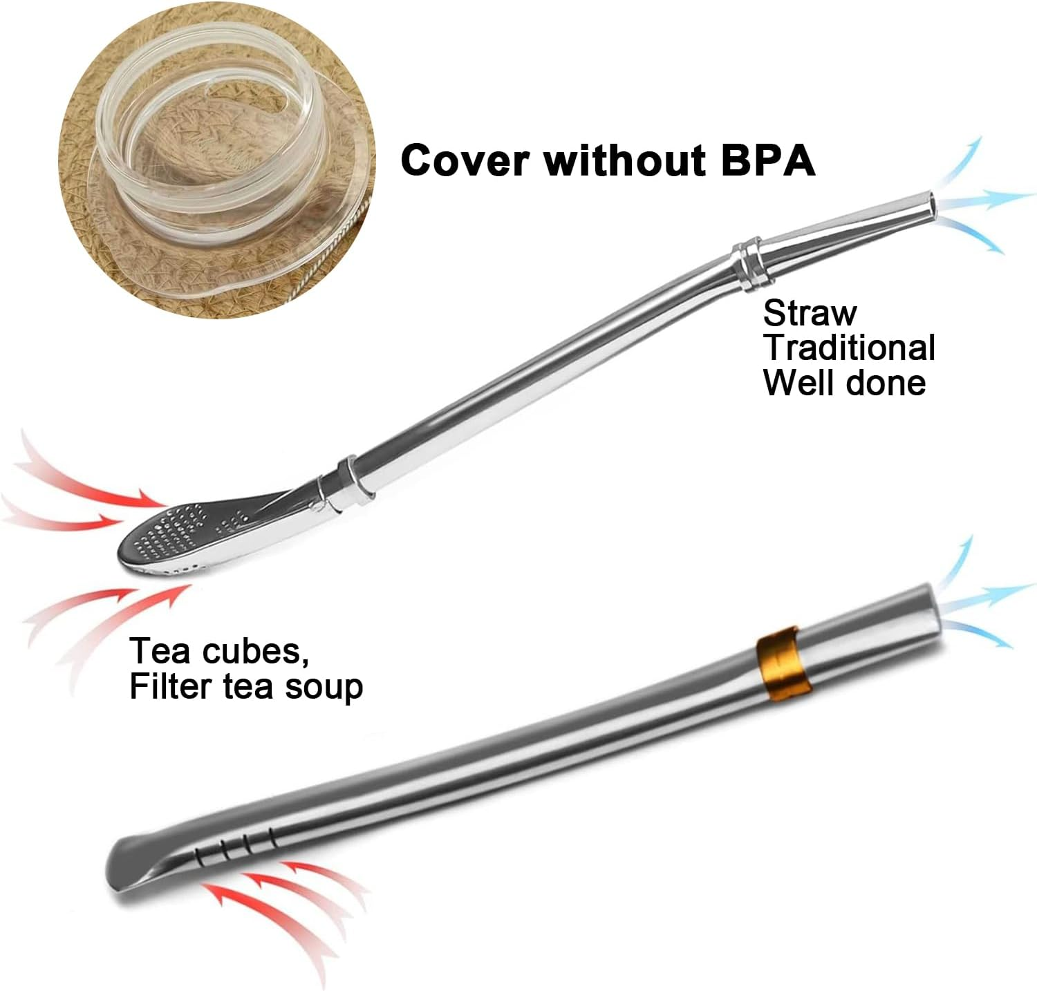 Yerba Mate Gourd Set, 8 Oz Stainless Steel Double Wall Yerba Mate Gourd Cup, Yerba Mate Tea Set for Mate Tea, Coffe, Drinks (Wood Color) image number 6