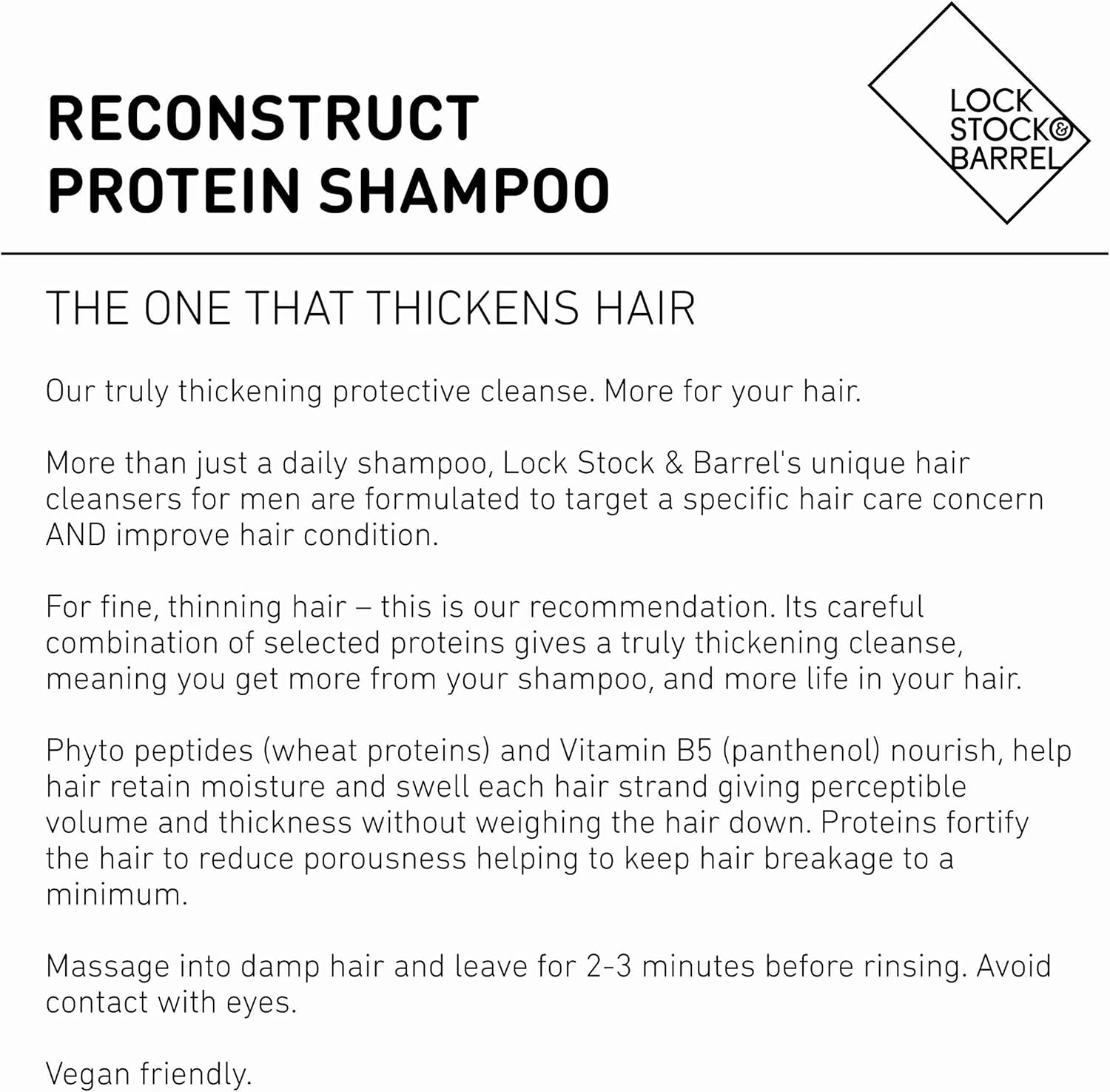 Lock Stock and Barrel Reconstruct Protein Thickening and Strengthening Shampoo, 8.5 Ounce image number 5