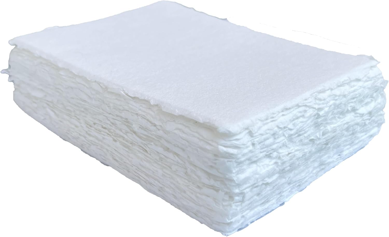 Handmade White Deckle Edge Blank Paper - 4X6 Inch Package of 50 - Mixed Media Loose Leaf Paper for Postcards, Invitations, Crafts and Announcements - Thick 150 GSM image number 4