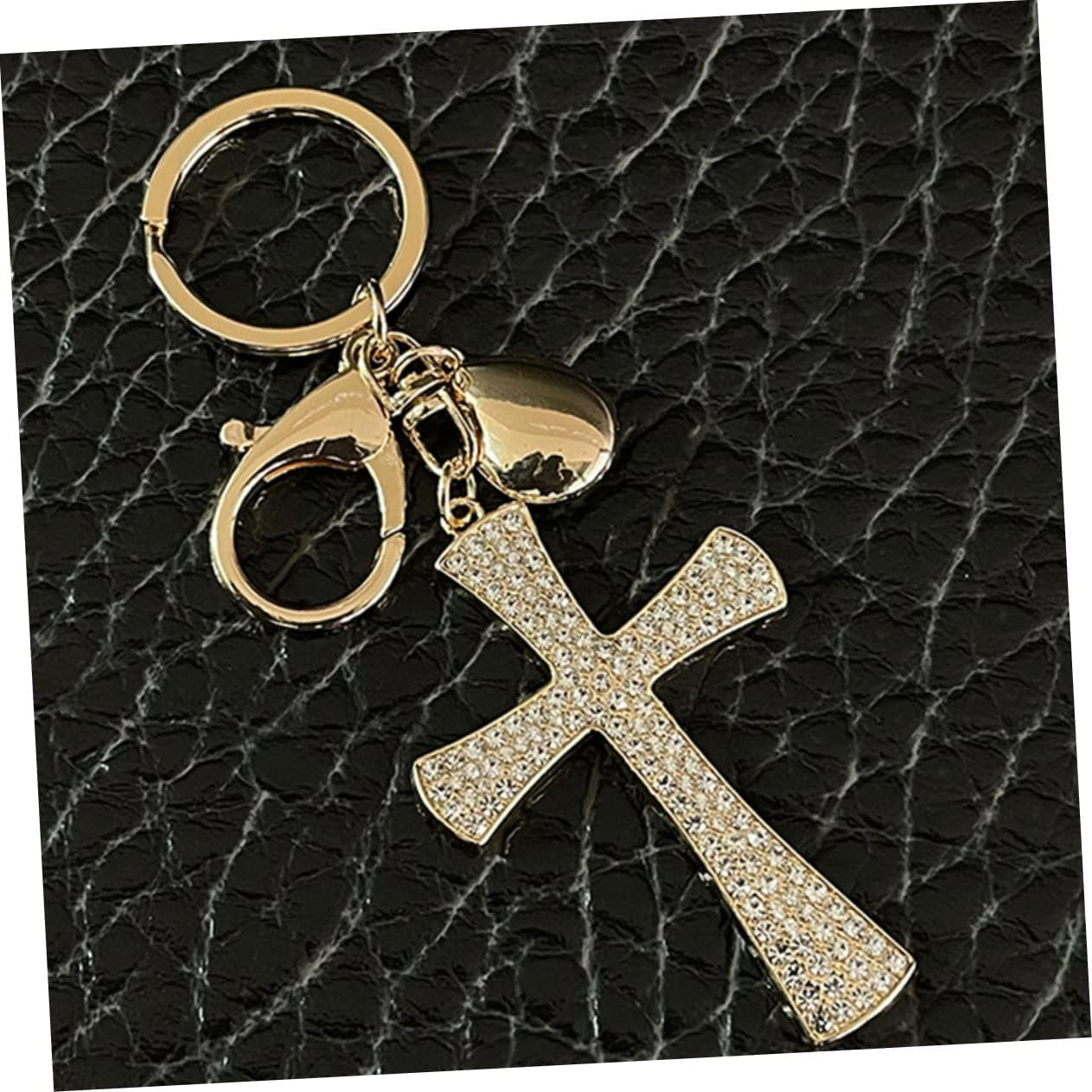 Amosfun Handmade Cross Keyring Cool Keychain for Bag Pendant Decorative and Practical