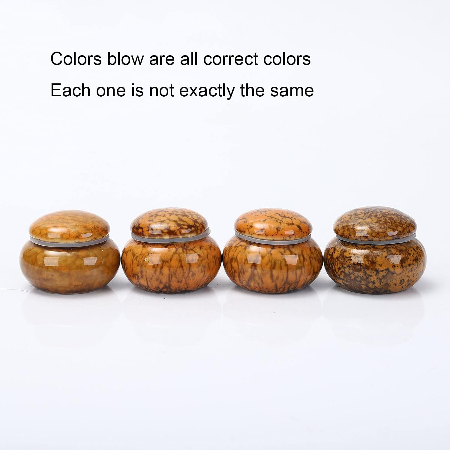 Small Urn for Human Ashes - 1.6'' Handicrafted Urn - Beautiful Tiny Keepsake Urns - Mini Urn Made of Ceramic - Hold 1.2 Cubic Inches of Ashes (Orange) image number 2