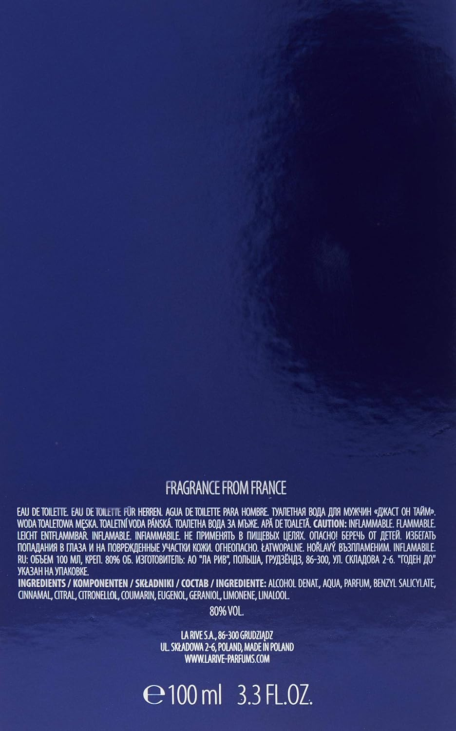 La Rive La Rive Just on Time Eau De Toilette Spray 100Ml image number 1