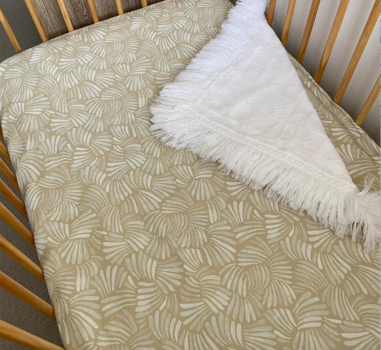 Anchor & Arrow Sandy Shell Baby Cot Sheet