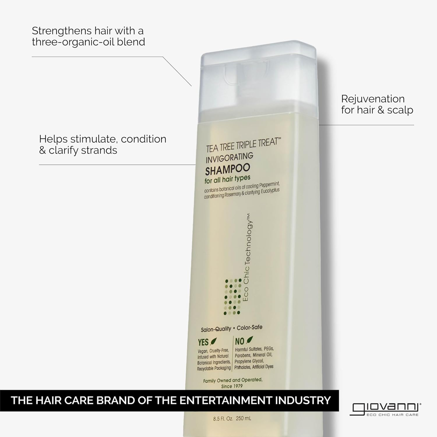 GIOVANNI Tea Tree Triple Treat Invigorating Shampoo for All Hair Types, 60 Milliliter image number 6