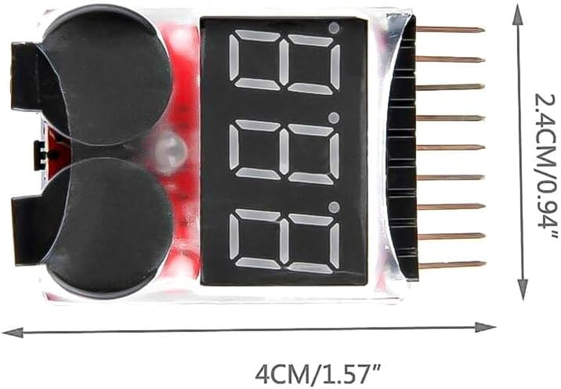 RC Lipo Battery Low Voltage Alarm 1S-8S Buzzer Indicator Checker Tester LED for Lipo Life Limn Li-Ion Battery image number 2