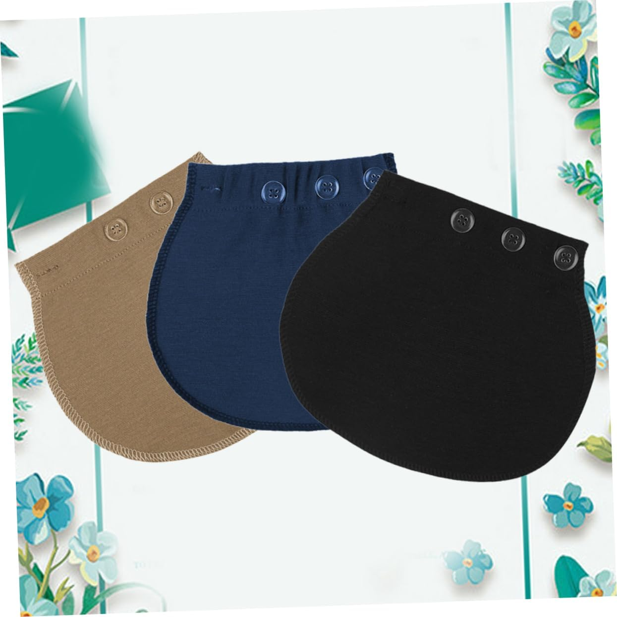 3Pcs Waist Extender Button Extenders Elastic Waistband Adjuster Set for Pregnant Women Pants Repair and Adjustment image number 1