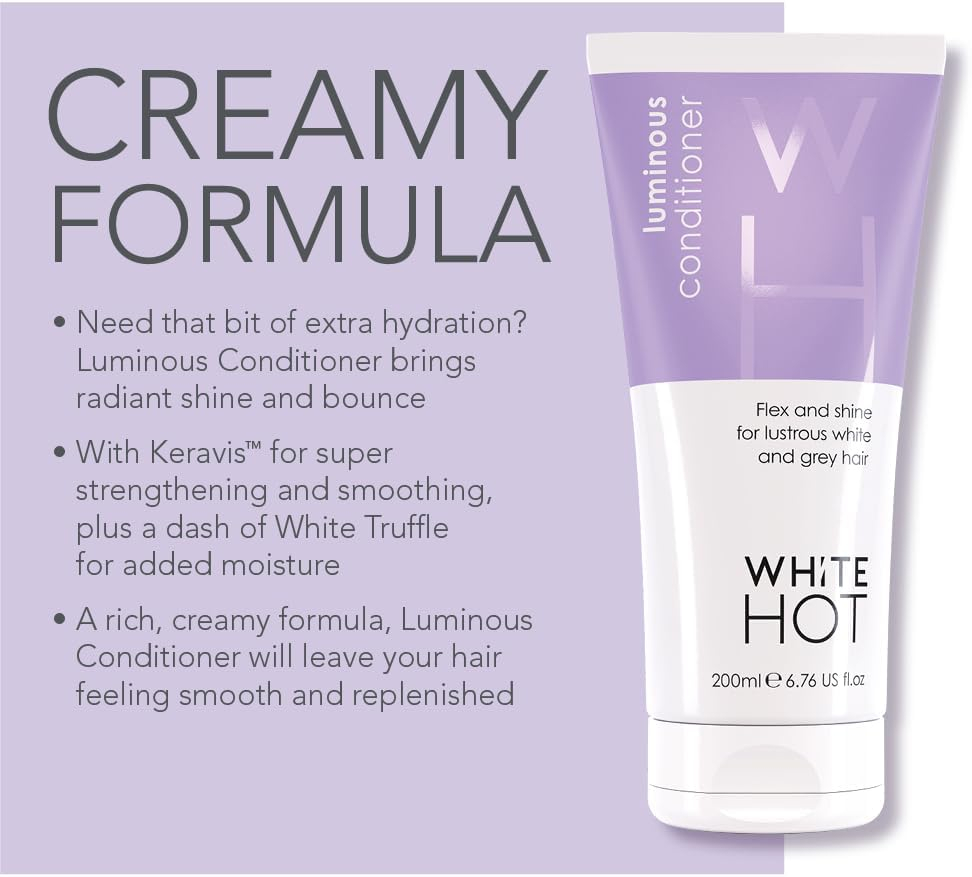 White Hot Short Hair Quartet, Brightening Hair Care Regime with Texturising Styling Cream for Shorter White & Grey Hair, Purple Shampoo image number 1