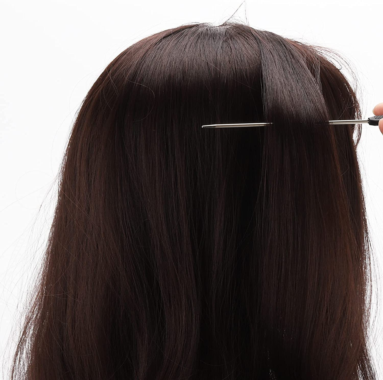 5 Pieces Rat Tail Comb Steel Pin Rat Tail Carbon Fiber Heat Resistant Teasing Combs with Stainless Steel Pintail image number 4