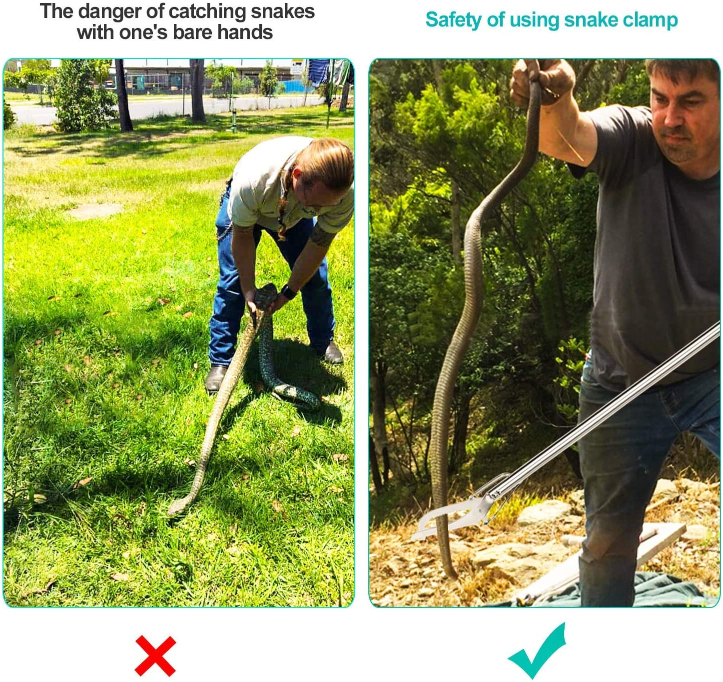 Anrain 47" Extra Heavy Duty Snake Tongs Reptile Grabber Catc image number 1