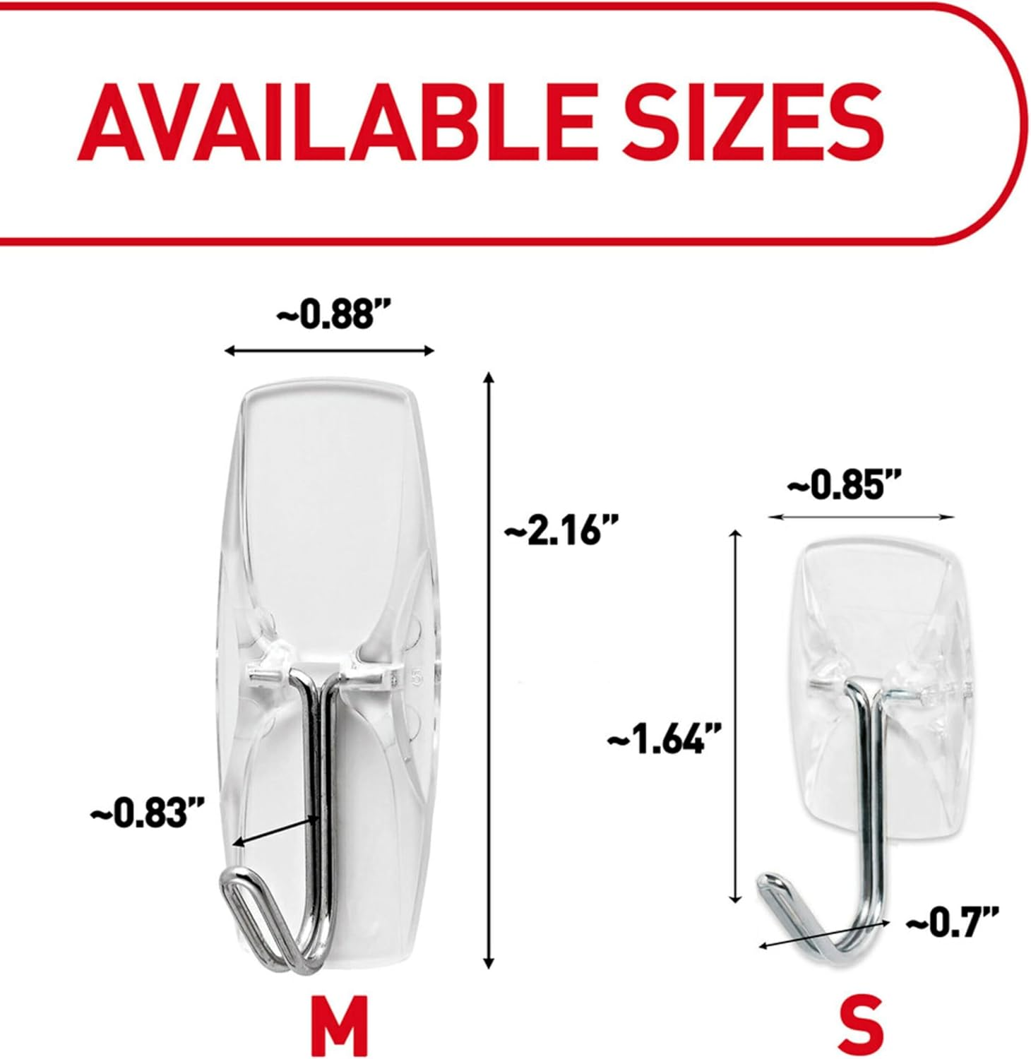 Command Wire Toggle Hook Value Pack, Medium, Clear, 6-Hooks (17065CLR-6ES) image number 5