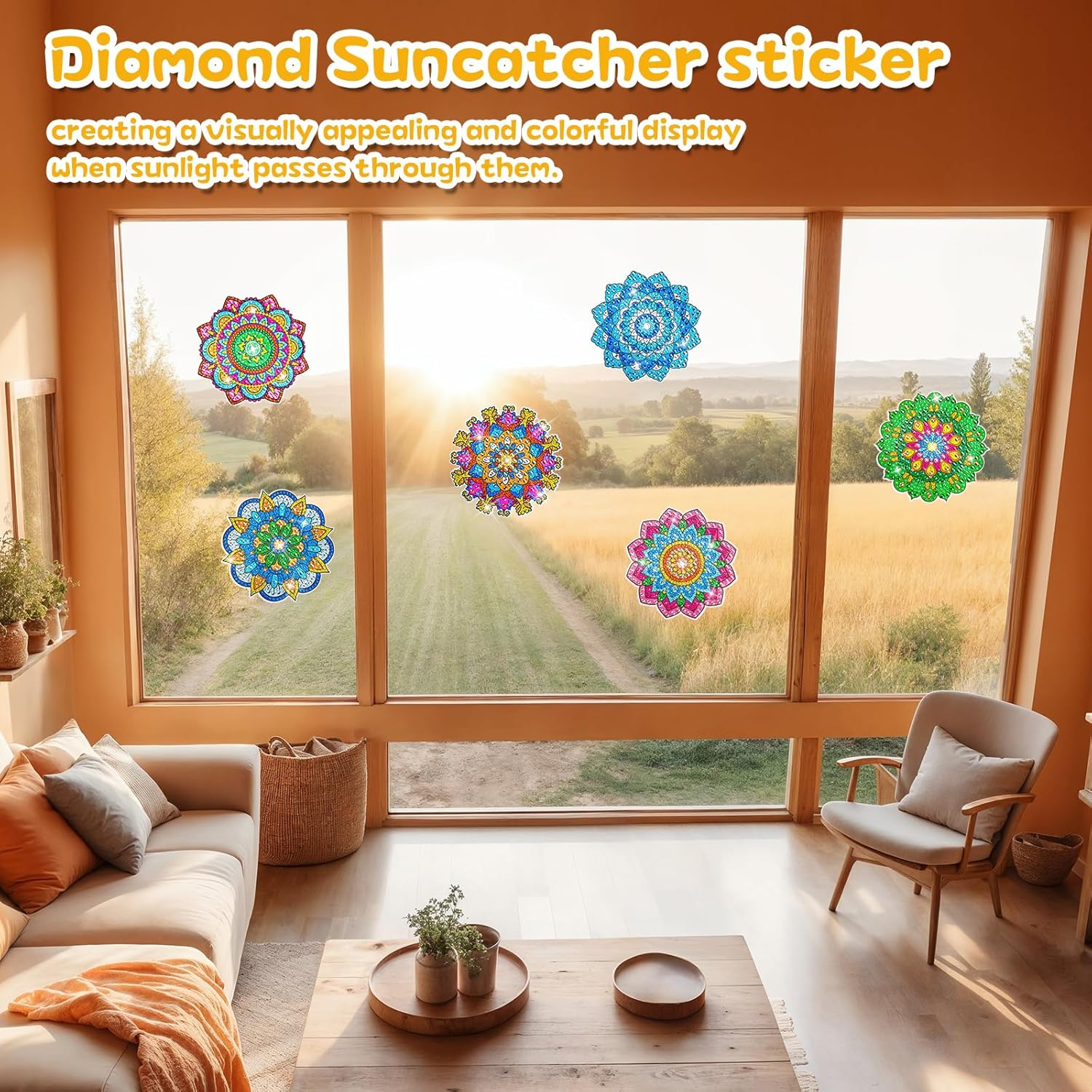 Art and Craft for Kids Aged 6-9: Birthday Presents for 7 8 Year Old Kids Art Craft Kits, 6 7 8 9 Year Old Boys Girls Gift Ideas Mandalas Window Diamond Stickers Art (Multicolored) image number 1