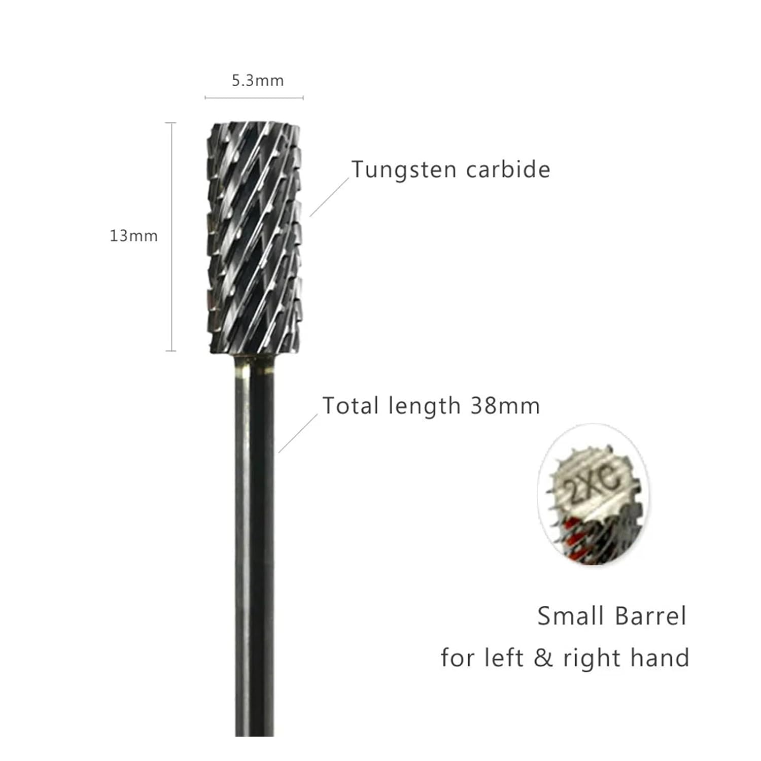 Small Barrel Bits 3/32 Carbide Nail Bit Milling Cutter for Manicure Nails Drills Accessories image number 3