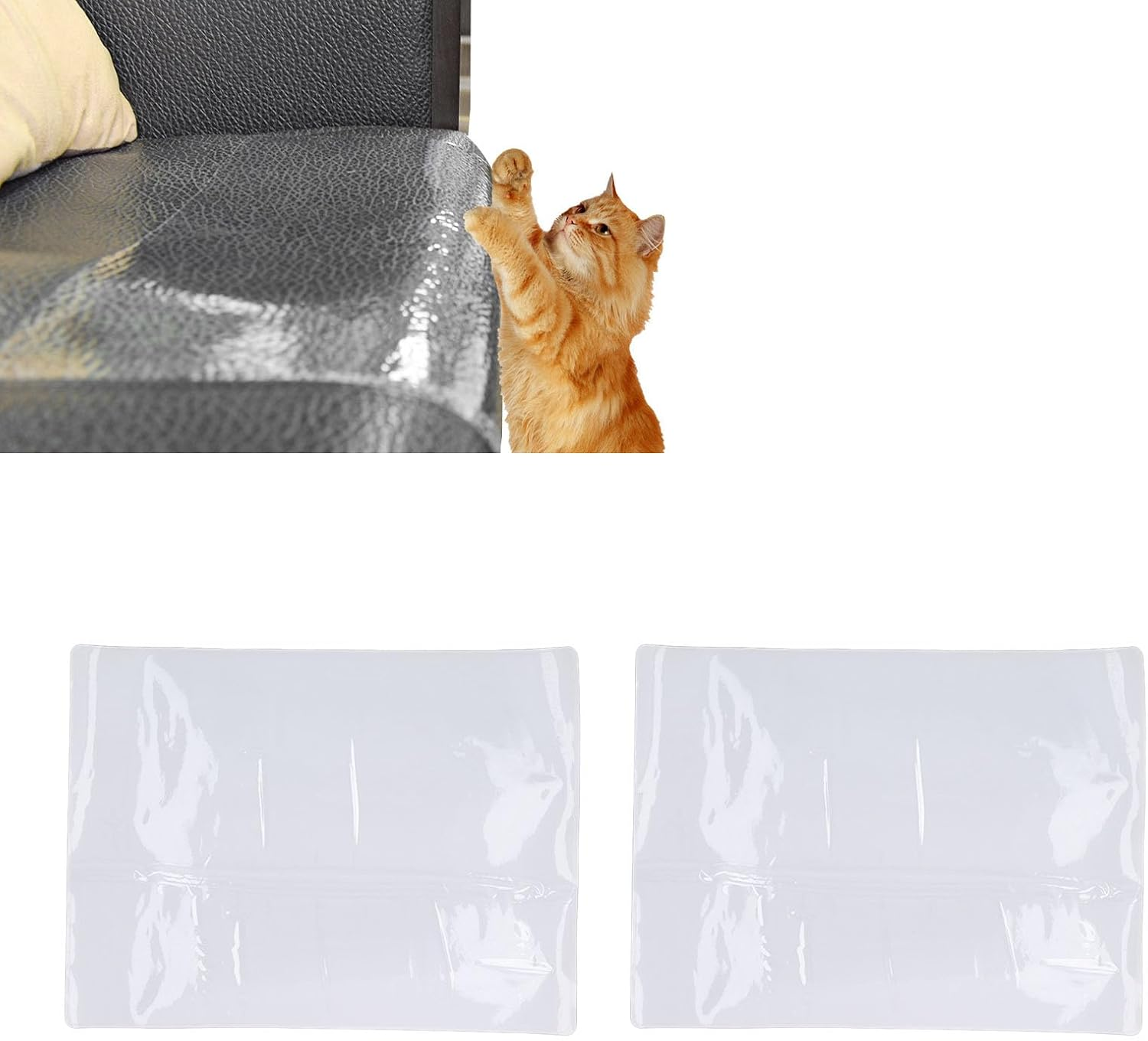 10Pcs Cat Scratch Furniture Protector, Transparent PVC Cat Scratch Furniture Protector Tape, Cats Scratching Sticky Tapes Cat Scratching Pad Pet Training Tape for Furniture Sofa Couch Corner Door(Xl) image number 3