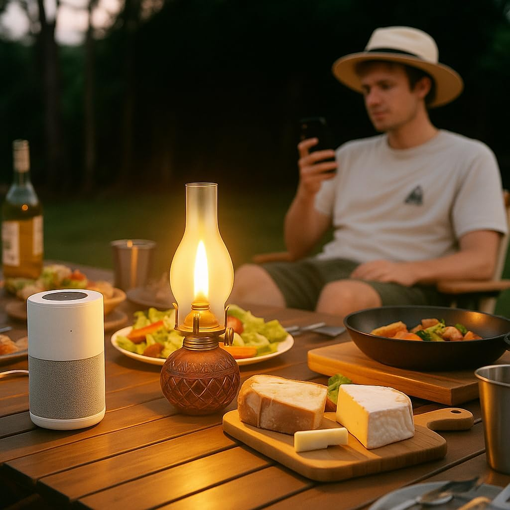 2 Pieces Chamber Oil Lamps,Transparent Glass Oil Lamps for Indoor Use, 250Ml Clear Kerosene Lamp for Emergency Lighting, Home Decor, Prayer, Hurricane Lantern (Brown) - Transparent image number 4