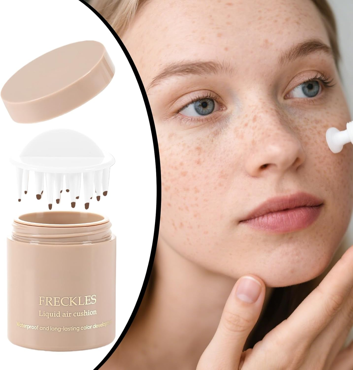 Freckles Pen, Speckles Pen, Beauty Water-Resistant Fake Freckles Stamps Liquid Air Cushion for Skin Makeup Enhancement Natural Look image number 2