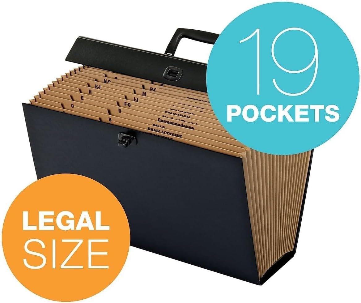 Pendaflex Globe-Weis/Globe Weis 19-Pocket File Express Case (11170) (Colors May Vary),Assorted Colors