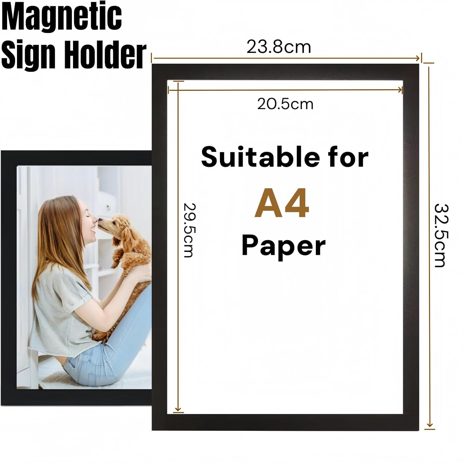 CHDEXU Magnetic Sign Holder A4, 10 Pack Self Adhesive Magnetic Picture Frame, Magnetic Photo Frames for Wall Window Sign Holder, Display Frames for Home Office School image number 6
